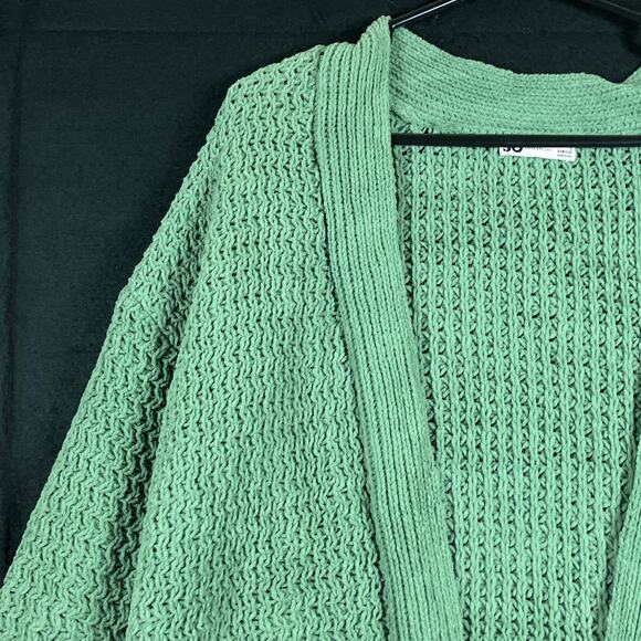 Sonoma Womens Sweater Green Knit Cardigan Open Front Large - Picture 4 of 12